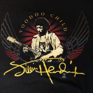 A deep black Jimi Hendrix “Voodoo Child” Large Tee